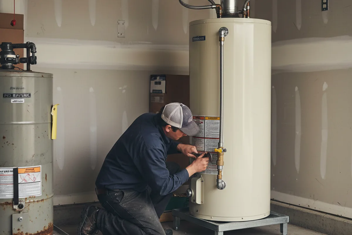 Water heater and shutoff valve replacement in Carthage